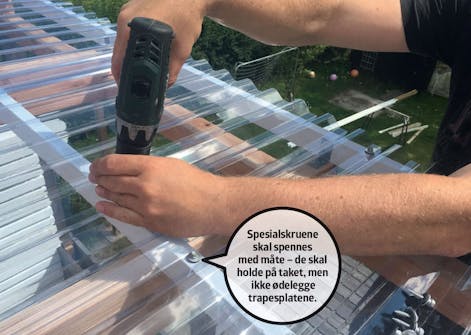 Enkelt tak over terrasse Enkelt tak over terrasse